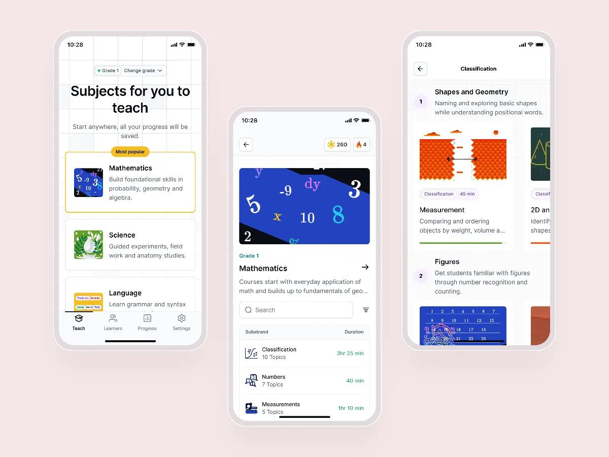 EIDU gen-AI remedial learning app screens